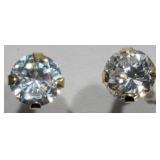 14K GOLD CUBIC ZIRCONIA STUD EARRING