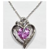 STERLING SILVER CUBIC ZIRCONIA HEART SHAPED