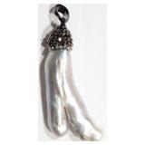 BAROQUE PEARL AND ZIRCONIA PENDANT