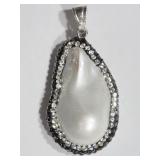 STERLING SILVER BAROQUE PEARL WITH CUBIC ZIRCONIA