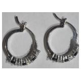 STERLING SILVER CREATED SAPPHIRE CUBIC ZIRCONIA
