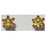 14K GOLD YELLOW SAPPHIRE STUD EARRINGS