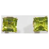 14K YELLOW GOLD PERIDOT (0.75CT, 4X4MM) STUDS