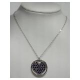 STERLING SILVER PURPLE CRYSTAL HEART