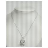 STERLING SILVER ELEPHANT PENDANT NECKLACE