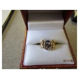LADIES 14K YELLOW AND WHITE GOLD DIAMOND RING