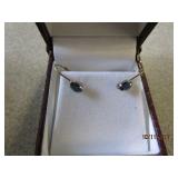 14K YELLOW AND GOLD SOLITAIRE EARRINGS