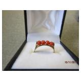 8K YELLOW GOLD CORAL RING