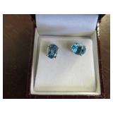 BLUE TOPAZ STUD EARRINGS