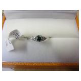 14K WHITE GOLD GREEN (0.25CT) AND WHITE