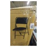 VINYL UPHOLSTERED TRIPLE BRACE FOLDING CHAIR