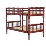 SOLID WOOD SLAT TWIN OVER TWIN BUNK BED