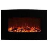 BLACK WALL MOUNT ELECTRIC FIREPLACE