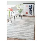 ABSTRACT WAVES GRAY AREA RUG