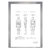 ROBOT 1979 FRAMED DRAWING PRINT IN SILVER