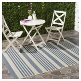 BLUE/BEIGE INDOOR/OUTDOOR AREA RUG