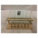 6 TEST TUBE IN WOODRACK