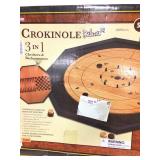 CROKINOLE DELUXE 3 IN 1 CHECKER & BACKGAMMON