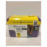 GAIAM WELLBEING YOGA BLOCK& STRAP
