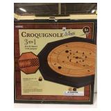 CROKINOLE DELUXE 3 IN 1CHECKERS & BACKGAMMON