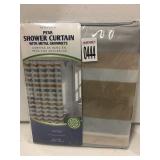 SHOWER CURTAIN WITH METAL GROMMET