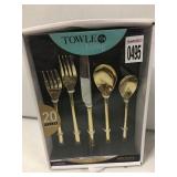 TOWLE LIVING-20 PIECE SET GOLD PLATED UNTENSILS