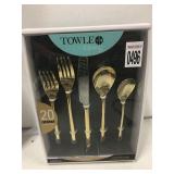 TOWLE LIVING-20 PIECE SET GOLD PLATED UNTENSILS
