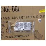 DARK GREY LINEN SIDE CHAIR