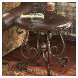 RAFFERTY ROUND END TABLE DARK BROWN RAFFERTY ROUND END TABLE DARK BROWN