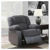 FAUX LEATHER RECLINER GREY FAUX LEATHER RECLINER GREY