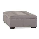 LEATHER POSSIBILITES GREY OTTOMAN LEATHER POSSIBILITES GREY OTTOMAN