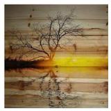 32'X32' ART ON WOOD (DAMAGE) 32'X32' ART ON WOOD (DAMAGE)