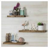 TRUE 3 PIECE FLOATING SHELF IN NATURAL WOOD TRUE 3 PIECE FLOATING SHELF IN NATURAL WOOD