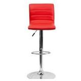 CLAY ADJUSTABLE HEIGHT SWIVEL BAR STOOL RED CLAY ADJUSTABLE HEIGHT SWIVEL BAR STOOL RED