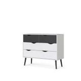 TVILLUM OSLO CHEST 4 DRAWERS WHITE/BLACK TVILLUM OSLO CHEST 4 DRAWERS WHITE/BLACK