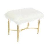 GOLF FINISH FAUX FUR BENCH STOOL GOLF FINISH FAUX FUR BENCH STOOL