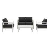 SAFAVIEH 4-PIECE OUTDOOR LIVING SET SAFAVIEH 4-PIECE OUTDOOR LIVING SET