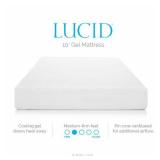 LUCID 10' GEL MEMORY FOAM MATTRESS *TWIN* LUCID 10' GEL MEMORY FOAM MATTRESS *TWIN*