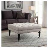 SQUARE TUFTED OTTOMAN (NOT ASSEMBLED/IN BOX)