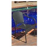 ANTZE WICKER BLACK ARM CHAIRS *2 IN TOTAL*