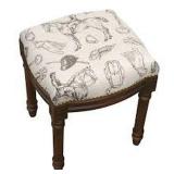 EQUESTRIAN LINEN UPHOLSTERED VANITY STOOL EQUESTRIAN LINEN UPHOLSTERED VANITY STOOL