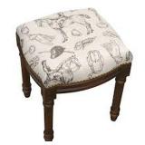 EQUESTRIAN LINEN UPHOLSTERED VANITY STOOL