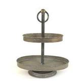 2 TIER DECORATIVE TRAY (NOT ASSSEMBLED) 2 TIER DECORATIVE TRAY (NOT ASSSEMBLED)