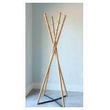 BAMBOO 4 POLE COAT RACK