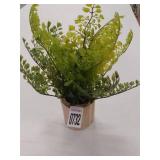 ARTIFICIAL PLANT ON WOOD VASE