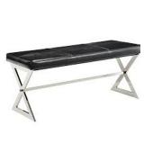 BONDED LEATHER 40" X-BASE BENCH (NOT ASSEMBLED/