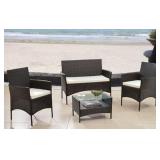 HALAWA 4-PIECE RATTAN OUTDOOR SET