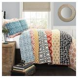 LUSH DECOR 3-PIECE REVERSIBLE COTTON QUILT SET