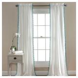 LUSH DECOR POM POM WINDOW CURTAIN PANEL *84"X50"