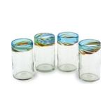 NOVICA 4-PIECE HAND-BLOWN DRINKING GLASS SET